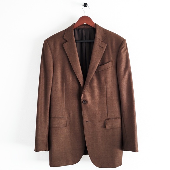 Ermenegildo Zegna Other - NEW Ermenegildo Zegna Blazer Mila Wool Hopsack Italian Sport Coat Brown Mens 42R